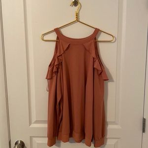 Express Off Shoulders Sweater Dusty Pink PreOwned